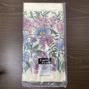 Vtg Pastel Floral 54"x96" Paper Table Cover 1991 Party House Design By KARA